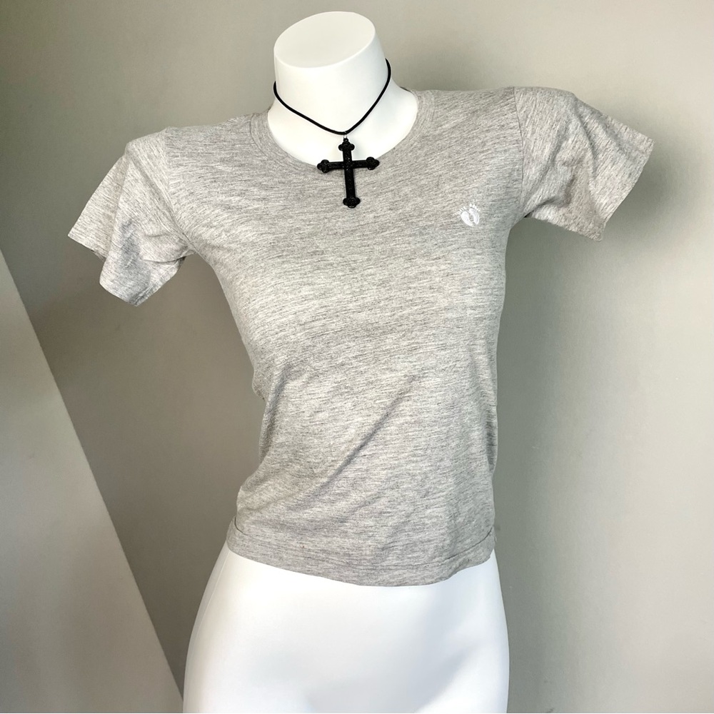 Y2k Gray Casual Baby Tee